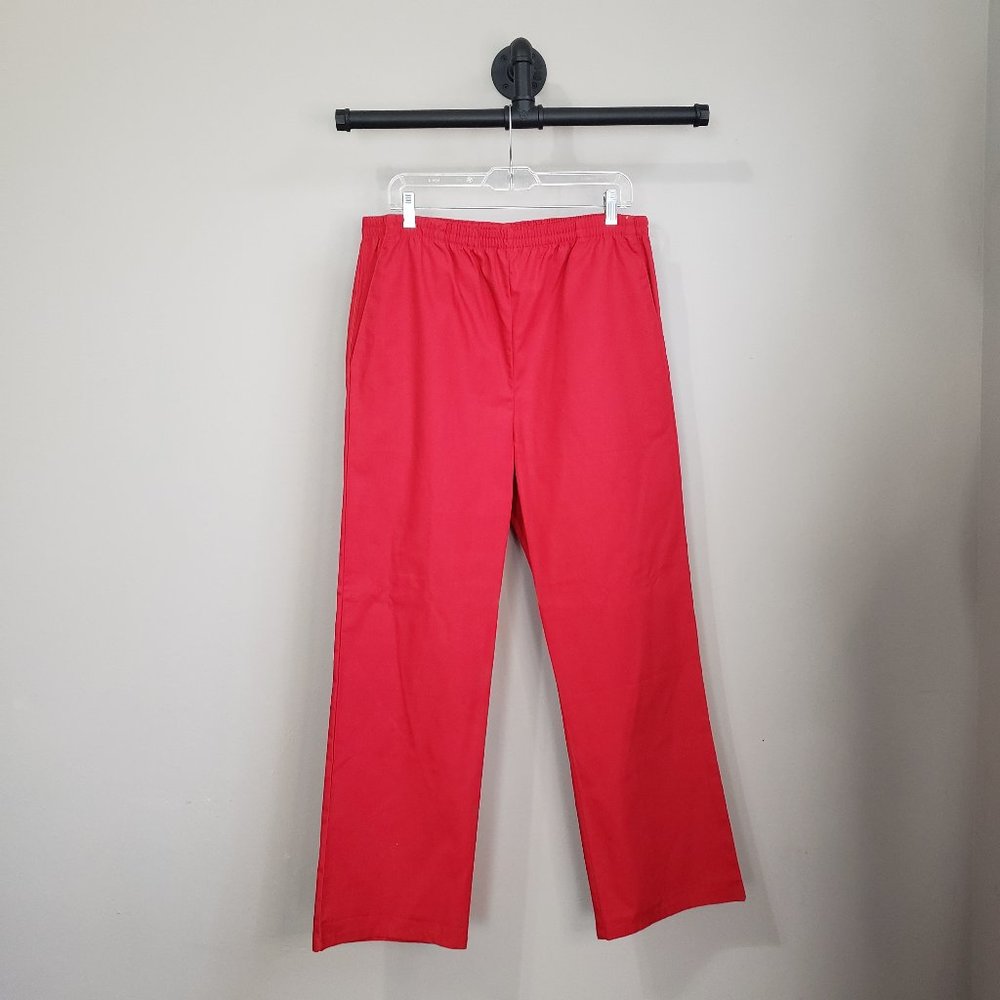All heart Red Basic Elastic Scrub Pants Size Large